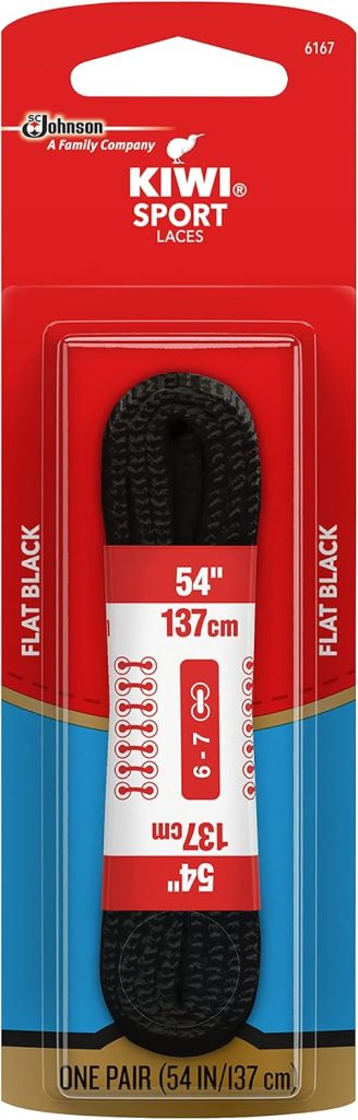 Kiwi Shoe laces, 54 in, athletic black, 1 ct