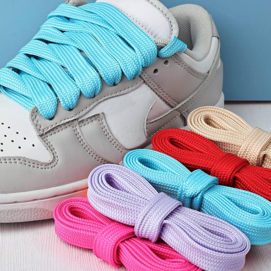 Olukssck 2 Paris Fat Shoe Laces for Sneakers, 5/8 Wide Athletic Shoelaces