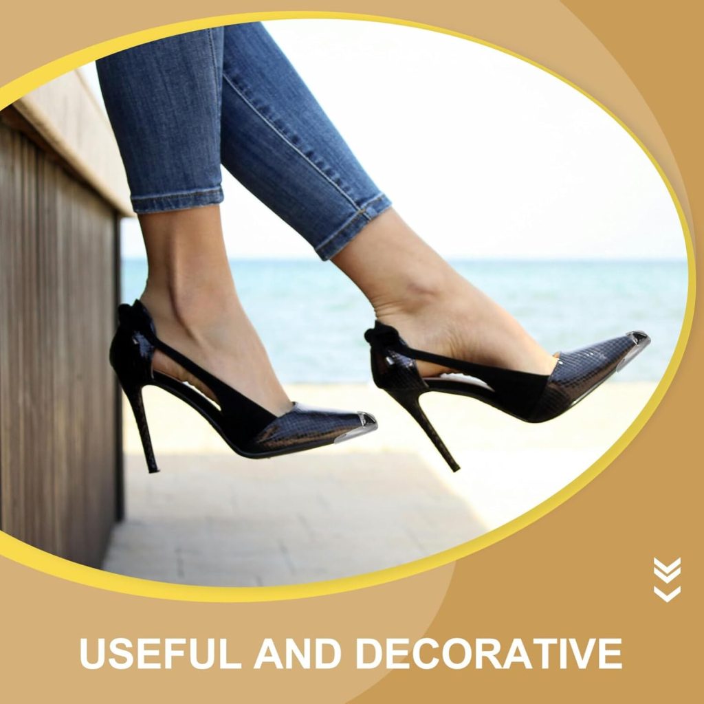 3 Pairs Metal Shoes Pointed Protector High Heels Toe Cap Elegant High Heels Tip Cover Shoes Tips Cap Protection Repair for Women Boots Shoe