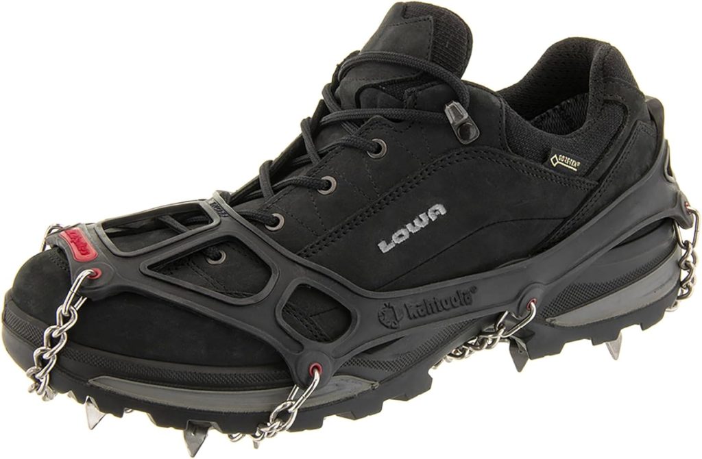Kahtoola MICROspikes Footwear Traction for Winter Trail Hiking  Ice Mountaineering - Black - Medium