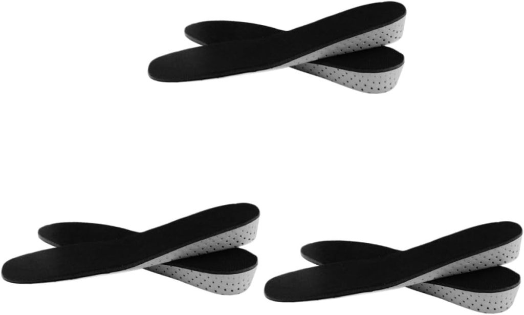 Mobestech 3pcs Breathable Invisible Shoe Lift Insoles Cuttable Eva Height Increase Shoe Pads for Comfortable Footwear Accessory for Height Enhancement and Slip Prevention