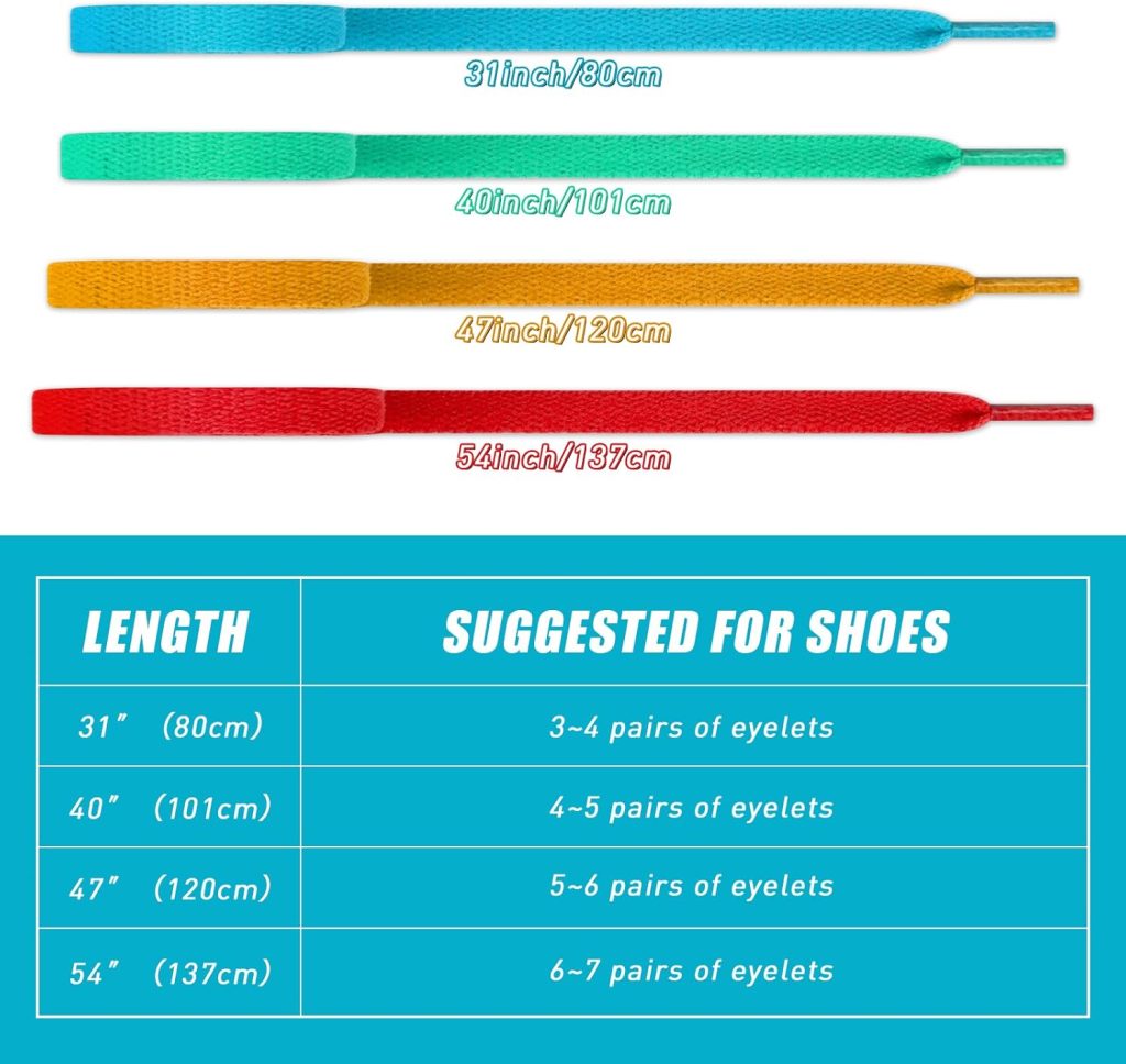 30 Pairs Flat Colored Shoe Laces, 31 40 47 54 Shoelaces Shoe Strings for Sneakers Boots Skate Shoes Sport Shoes 30 Pairs Flat Colored Shoe Laces, 31 40 47 54 Shoelaces Shoe Strings for Sneakers Boots Skate Shoes Sport Shoes