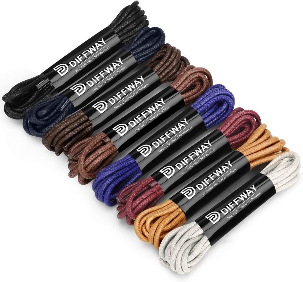 Dress Shoe Laces - 8 Pairs, Premium Round Colored Waxed Shoelaces of Oxford Chukka for Men and Women 3/32 Thin Dress Shoe Laces - 8 Pairs, Premium Round Colored Waxed Shoelaces of Oxford Chukka for Men and Women 3/32 Thin
