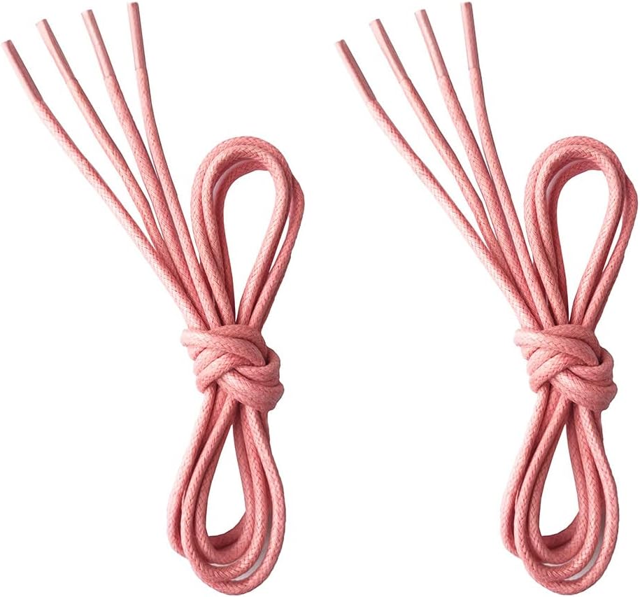 VSUDO 2 Pairs Waxed Round Dress Shoe Laces for Mens Dress Shoes, 1/8 Thin Business Oxford Shoelace/Shoe Strings