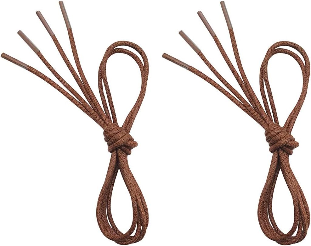 VSUDO 2 Pairs Waxed Round Dress Shoe Laces for Mens Dress Shoes, 1/8 Thin Business Oxford Shoelace/Shoe Strings