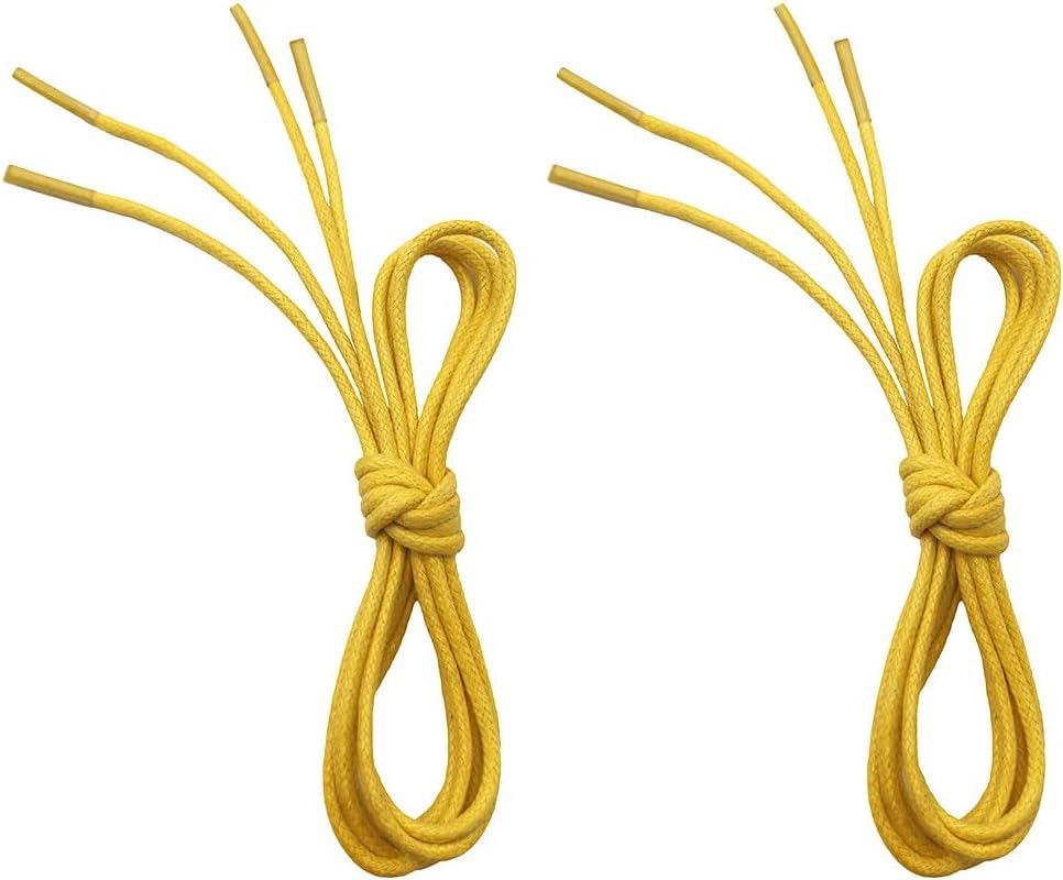 VSUDO 2 Pairs Waxed Round Dress Shoe Laces for Mens Dress Shoes, 1/8 Thin Business Oxford Shoelace/Shoe Strings