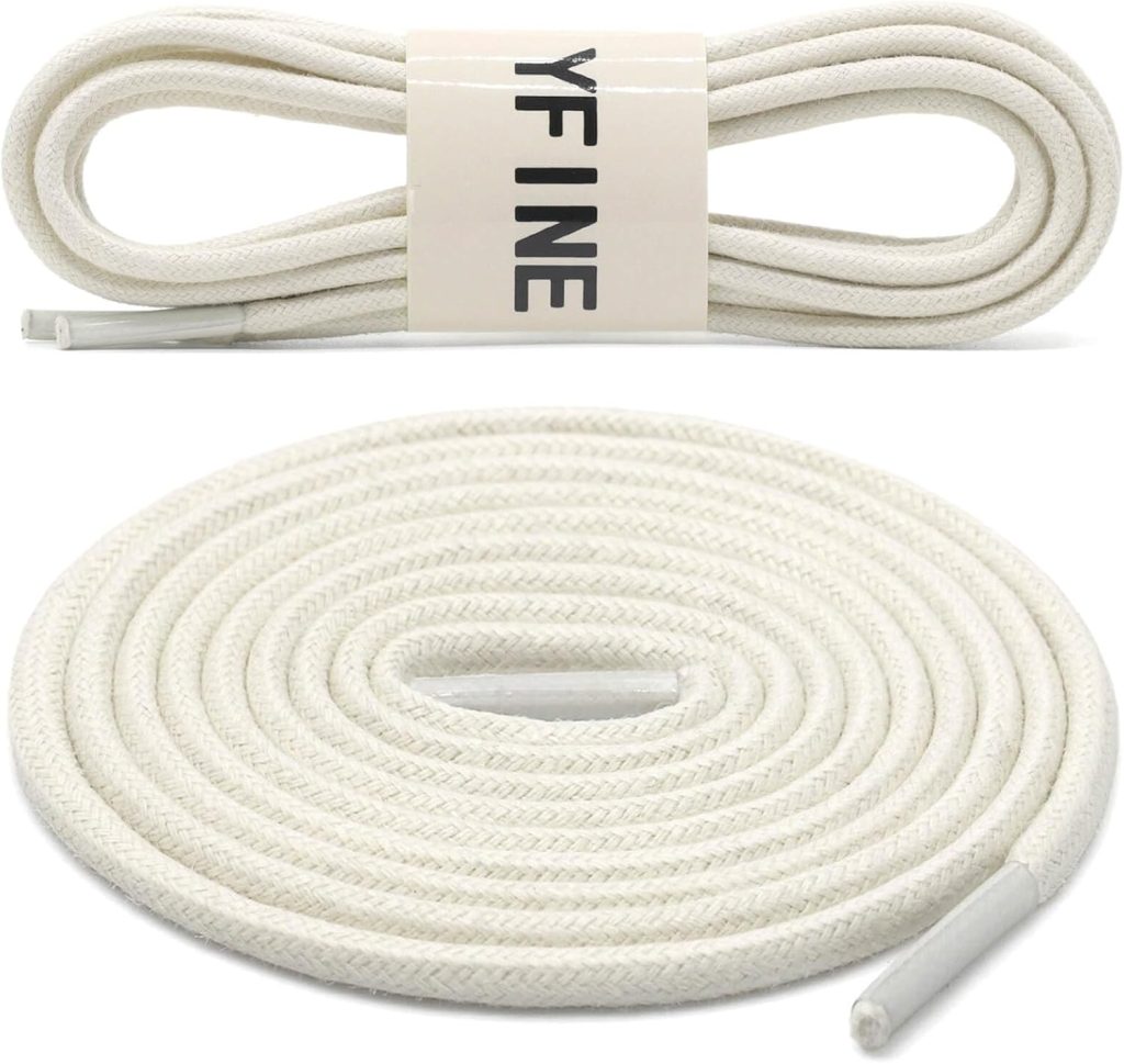 YFINE Waxed Round Shoe Laces: 2 Pairs Wax Oxford Shoelaces for Dress Shoes Boots YFINE Waxed Round Shoe Laces: 2 Pairs Wax Oxford Shoelaces for Dress Shoes Boots