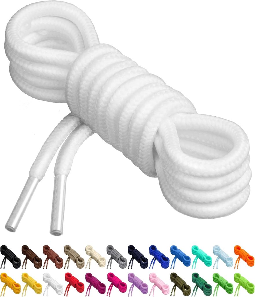 Birch Round Shoelaces for Sneakers, 27 Vibrant Colors, 4 Different Lengths, 1 Pair (2 Laces) - Polyester Blend Birch Round Shoelaces for Sneakers, 27 Vibrant Colors, 4 Different Lengths, 1 Pair (2 Laces) - Polyester Blend