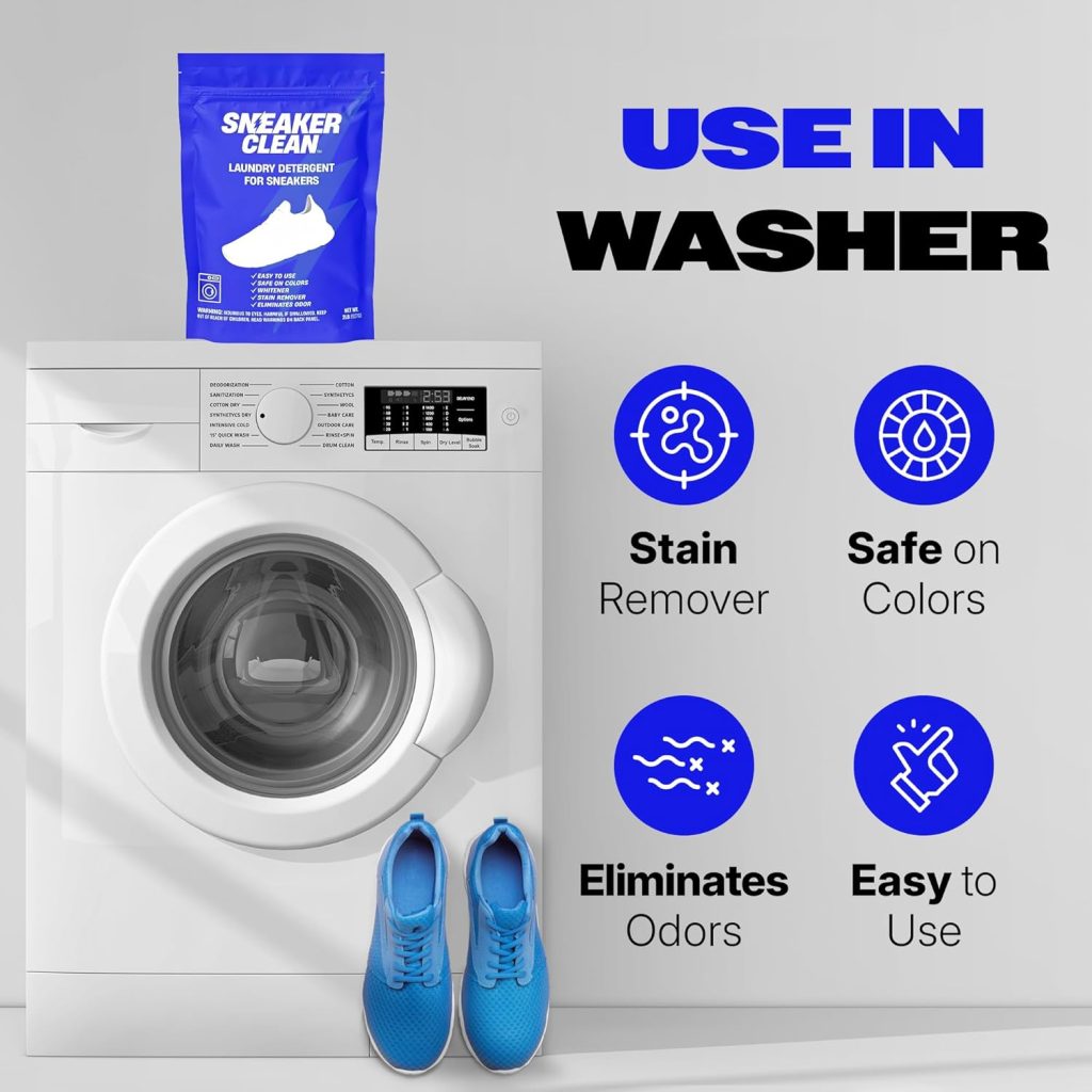 Sneaker Cleaner Kit, Shoe Cleaner for White  Colored Sneakers, Stain Remover, Deodorizer Powder, Washing Machine Safe