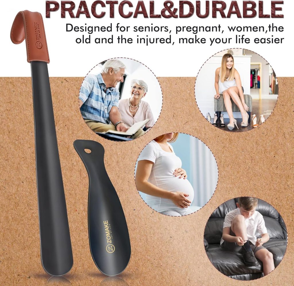 ZOMAKE Shoe Horn Long Handle for Seniors Men Women,Metal Long Shoehorn Boot Horn 16.5,Travel Small Shoe Spoon Helper for Kids 7.5 ZOMAKE Shoe Horn Long Handle for Seniors Men Women,Metal Long Shoehorn Boot Horn 16.5,Travel Small Shoe Spoon Helper for Kids 7.5