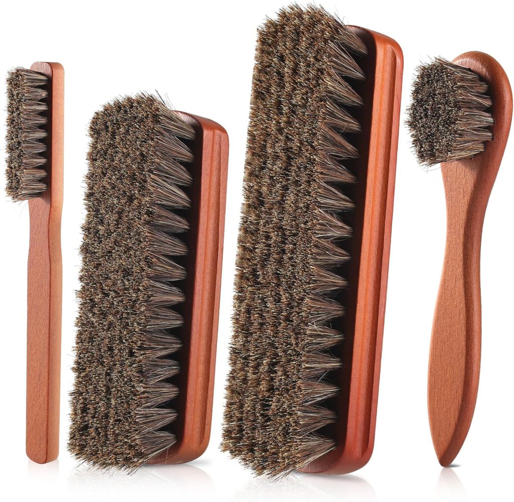 4 Pcs Shoe Brush, Boot Brush, Horse Hair Brush for Leather, Shoe Polish Brush, Professional Leather Shoe Care Brushes, Horsehair Shoe Shine Brush Cleaning Brush Care Clean Dauber Applicators 4 Pcs Shoe Brush, Boot Brush, Horse Hair Brush for Leather, Shoe Polish Brush, Professional Leather Shoe Care Brushes, Horsehair Shoe Shine Brush Cleaning Brush Care Clean Dauber Applicators