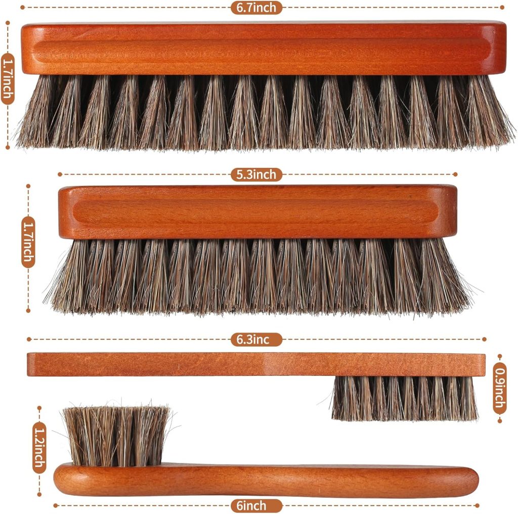 4 Pcs Shoe Brush, Boot Brush, Horse Hair Brush for Leather, Shoe Polish Brush, Professional Leather Shoe Care Brushes, Horsehair Shoe Shine Brush Cleaning Brush Care Clean Dauber Applicators 4 Pcs Shoe Brush, Boot Brush, Horse Hair Brush for Leather, Shoe Polish Brush, Professional Leather Shoe Care Brushes, Horsehair Shoe Shine Brush Cleaning Brush Care Clean Dauber Applicators