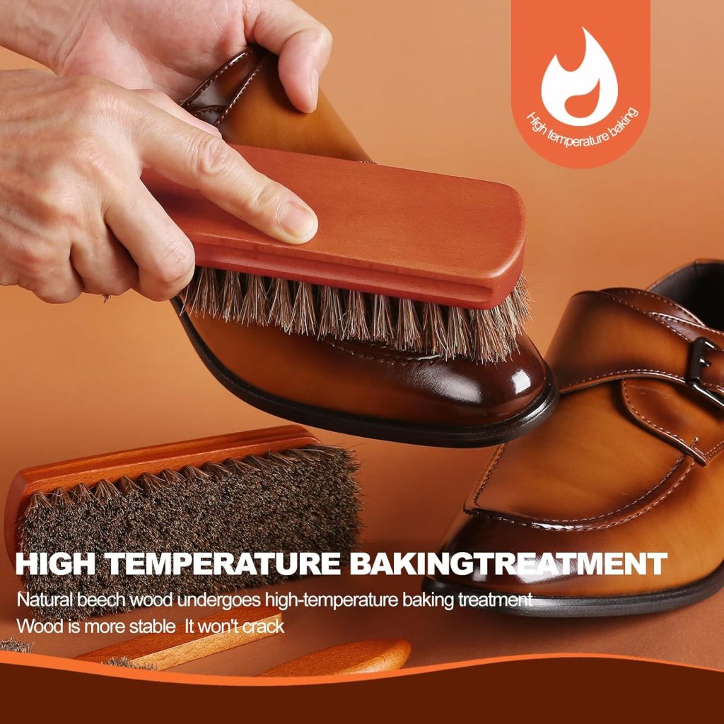 4 Pcs Shoe Brush, Boot Brush, Horse Hair Brush for Leather, Shoe Polish Brush, Professional Leather Shoe Care Brushes, Horsehair Shoe Shine Brush Cleaning Brush Care Clean Dauber Applicators 4 Pcs Shoe Brush, Boot Brush, Horse Hair Brush for Leather, Shoe Polish Brush, Professional Leather Shoe Care Brushes, Horsehair Shoe Shine Brush Cleaning Brush Care Clean Dauber Applicators