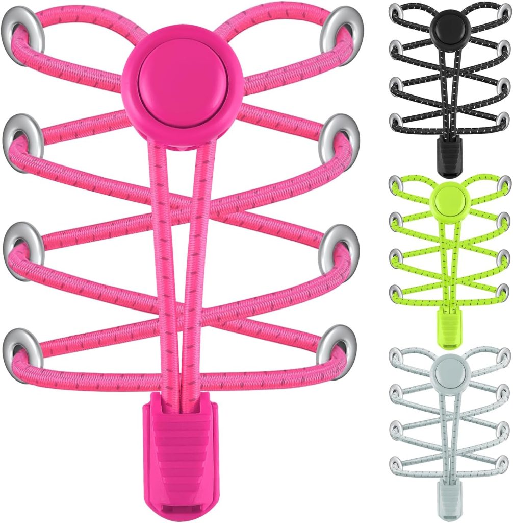 AMLY Elastic No Tie Shoe Laces - Tieless Shoelaces for Adults and Kids - 4 Pairs, Heavy Duty Shoe Strings for Sneakers AMLY Elastic No Tie Shoe Laces - Tieless Shoelaces for Adults and Kids - 4 Pairs, Heavy Duty Shoe Strings for Sneakers