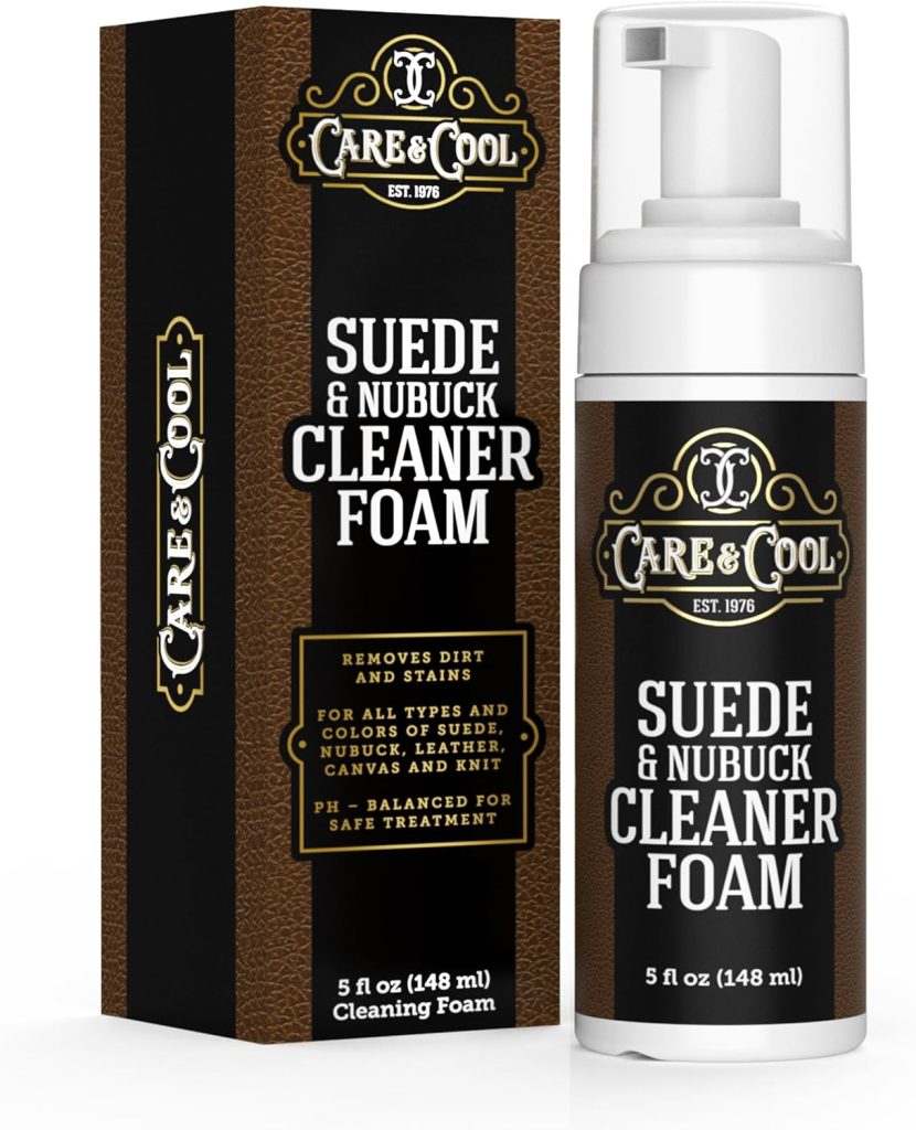 Care Cool Suede and Nubuck Cleaner FOAM KIT (5 oz) Restores Color and Vibrancy to Shoes, Boots, Clothes, and Furniture. Care Cool Suede and Nubuck Cleaner FOAM KIT (5 oz) Restores Color and Vibrancy to Shoes, Boots, Clothes, and Furniture.