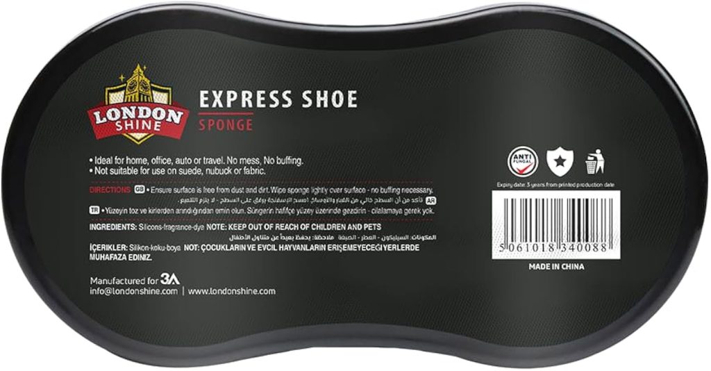 Express Shoe Shine Sponge – Instant Shine for Leather Shoes Boots | Mess-Free Quick Shine Applicator | Premium Black Color. Express Shoe Shine Sponge – Instant Shine for Leather Shoes Boots | Mess-Free Quick Shine Applicator | Premium Black Color.