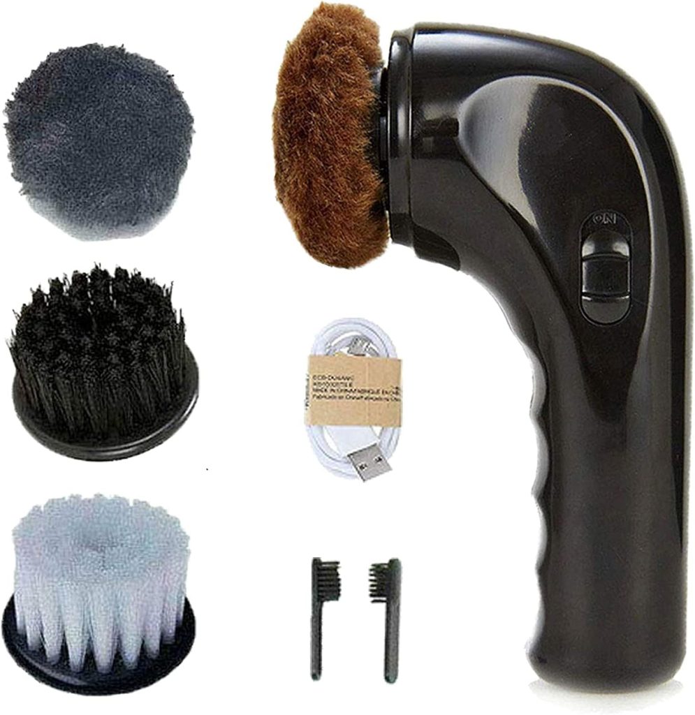 Shoe Buffer Kit Electric Shoe Polisher Brush Shoe Shiner Dust Cleaner Portable Leather Care Kit for Shoes, Bags, Sofa (Black) Shoe Buffer Kit Electric Shoe Polisher Brush Shoe Shiner Dust Cleaner Portable Leather Care Kit for Shoes, Bags, Sofa (Black)