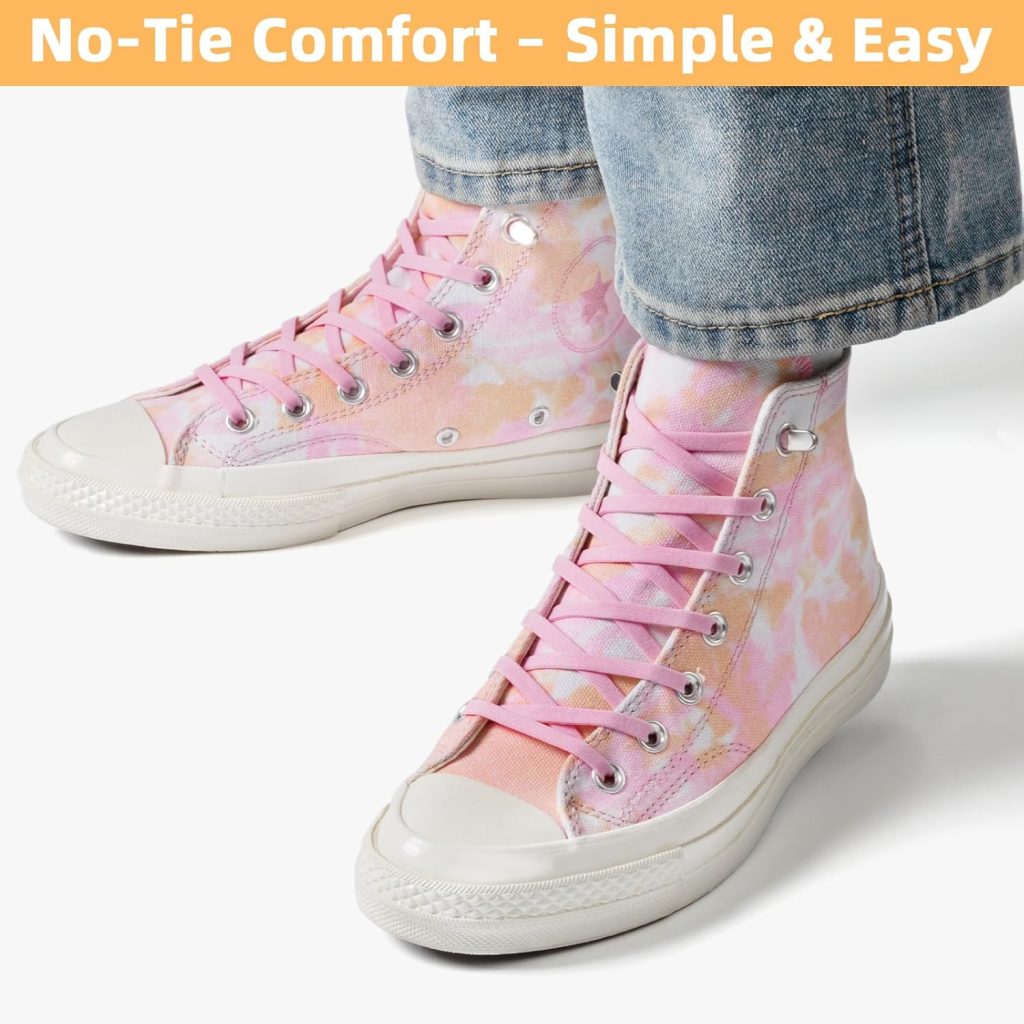 Stepace 2 Pairs Elastic No Tie Shoe Laces for Kids and Adults Sneakers, Stretch Flat Tieless Shoestrings Stepace 2 Pairs Elastic No Tie Shoe Laces for Kids and Adults Sneakers, Stretch Flat Tieless Shoestrings