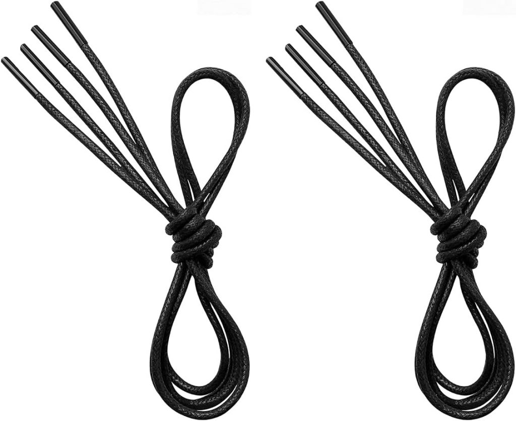 VSUDO 2 Pairs Waxed Round Dress Shoe Laces for Mens Dress Shoes, 1/8 Thin Business Oxford Shoelace/Shoe Strings VSUDO 2 Pairs Waxed Round Dress Shoe Laces for Mens Dress Shoes, 1/8 Thin Business Oxford Shoelace/Shoe Strings