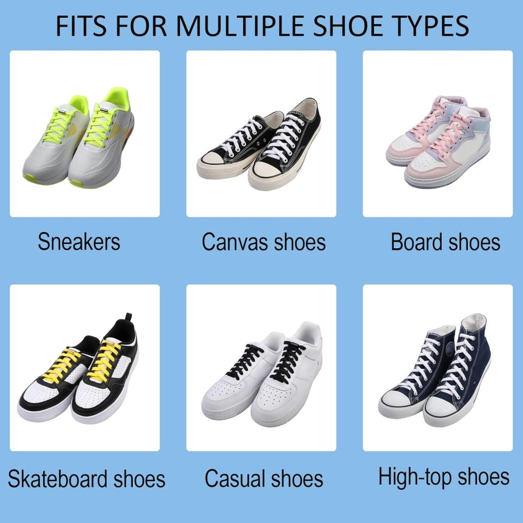 ZHENTOR 2 Pairs Elastic No Tie Shoe Laces for Adults and Kids Shoes, Tieless Flat Shoelaces for Sneakers ZHENTOR 2 Pairs Elastic No Tie Shoe Laces for Adults and Kids Shoes, Tieless Flat Shoelaces for Sneakers