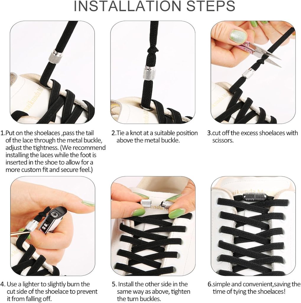 ZHENTOR 2 Pairs Elastic No Tie Shoe Laces for Adults and Kids Shoes, Tieless Flat Shoelaces for Sneakers ZHENTOR 2 Pairs Elastic No Tie Shoe Laces for Adults and Kids Shoes, Tieless Flat Shoelaces for Sneakers