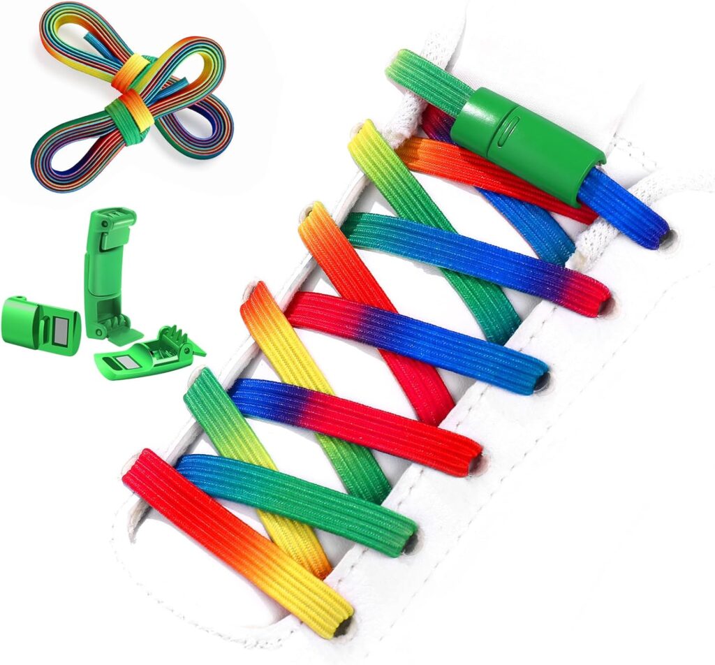 Aiboxin Elastic No Tie Flat Shoe Laces for Sneakers, Tieless Shoelaces for Kids Adults, Stretch Shoes Strings Aiboxin Elastic No Tie Flat Shoe Laces for Sneakers, Tieless Shoelaces for Kids Adults, Stretch Shoes Strings