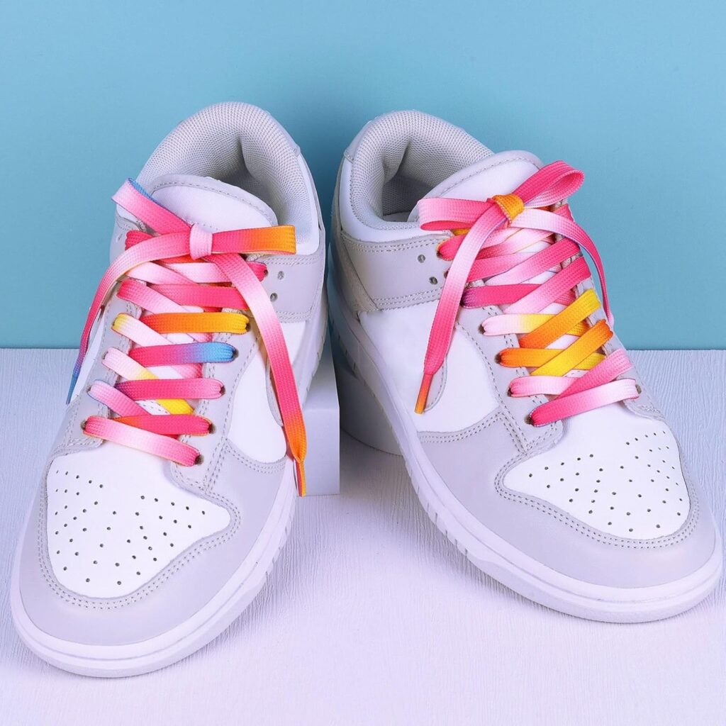 Booyckiy 31-71 Flat Colorful Fashion Sneakers Shoelaces, Rainbow Shoe Laces Booyckiy 31-71 Flat Colorful Fashion Sneakers Shoelaces, Rainbow Shoe Laces
