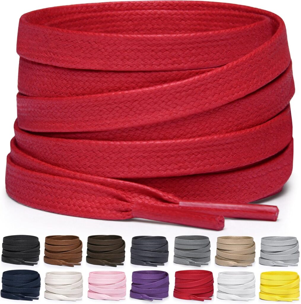 Miscly Flat Waxed Cotton Shoe Laces for Boots, Sneakers, and Shoes – Multiple Lengths and Colors Available Miscly Flat Waxed Cotton Shoe Laces for Boots, Sneakers, and Shoes – Multiple Lengths and Colors Available