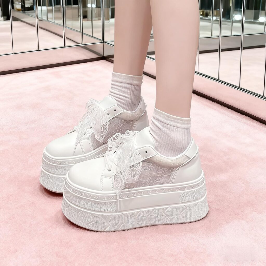 uadbau 2 Pairs Lace Shoelaces, Flat Ribbon Shoe Laces for Women, Fancy 3cm Wide Sneaker Shoelaces, Decorative and Comfortable uadbau 2 Pairs Lace Shoelaces, Flat Ribbon Shoe Laces for Women, Fancy 3cm Wide Sneaker Shoelaces, Decorative and Comfortable