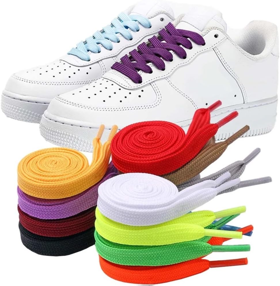 10 Pairs Flat Colored Shoe Laces, 40 Inch Wide Shoelaces Multipack strings Athletic Solid Color Laces Canvas Sneaker Lace for Running Sneakers Shoes Boot Multicolor 100cm 10 Pairs Flat Colored Shoe Laces, 40 Inch Wide Shoelaces Multipack strings Athletic Solid Color Laces Canvas Sneaker Lace for Running Sneakers Shoes Boot Multicolor 100cm