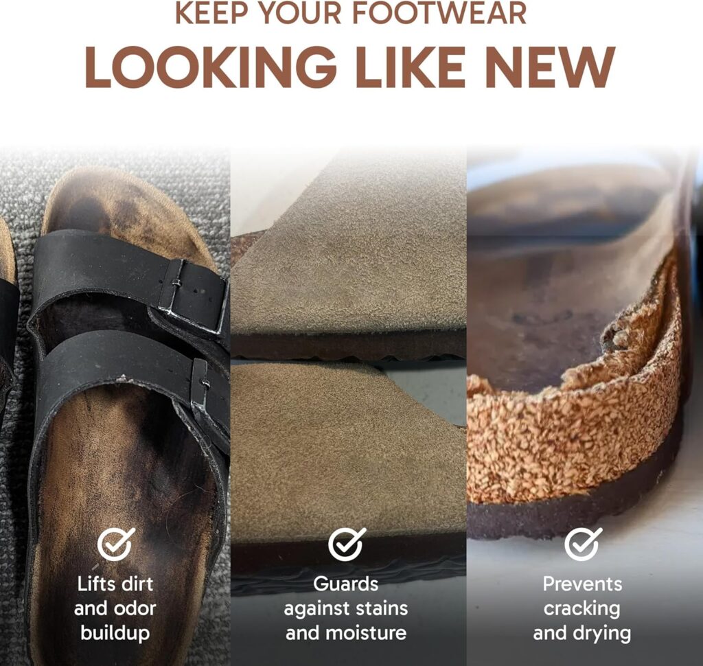 FORTIVO 4-in-1 Sandal and Shoe Cleaning Kit for Birkenstock – Premium Care Kit Safe for Leather, Suede, Nubuck Cork - Includes Sealer, Protector Spray, Cleaner Brush FORTIVO 4-in-1 Sandal and Shoe Cleaning Kit for Birkenstock – Premium Care Kit Safe for Leather, Suede, Nubuck Cork - Includes Sealer, Protector Spray, Cleaner Brush