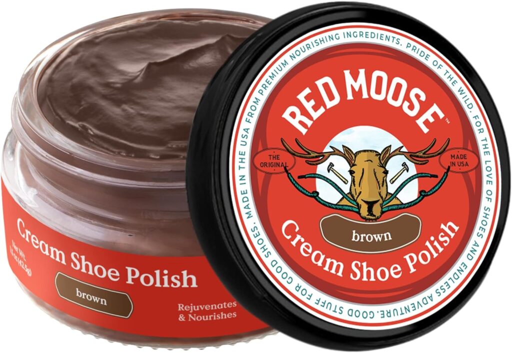 RED MOOSE Boots and Shoe Cream - Shoe Polish Kit for Leather - Shoes Shine - Made in the USA RED MOOSE Boots and Shoe Cream - Shoe Polish Kit for Leather - Shoes Shine - Made in the USA