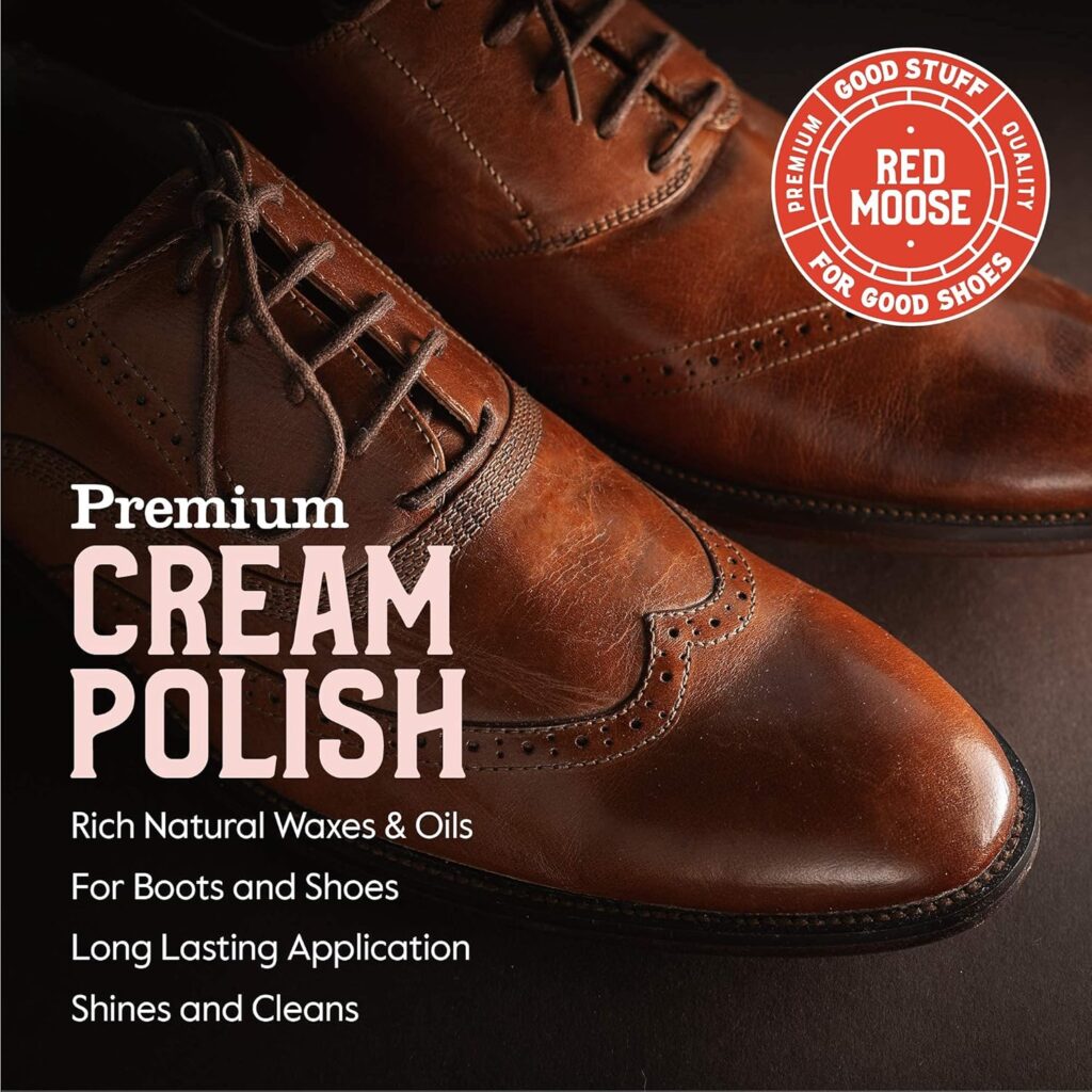 RED MOOSE Boots and Shoe Cream - Shoe Polish Kit for Leather - Shoes Shine - Made in the USA RED MOOSE Boots and Shoe Cream - Shoe Polish Kit for Leather - Shoes Shine - Made in the USA