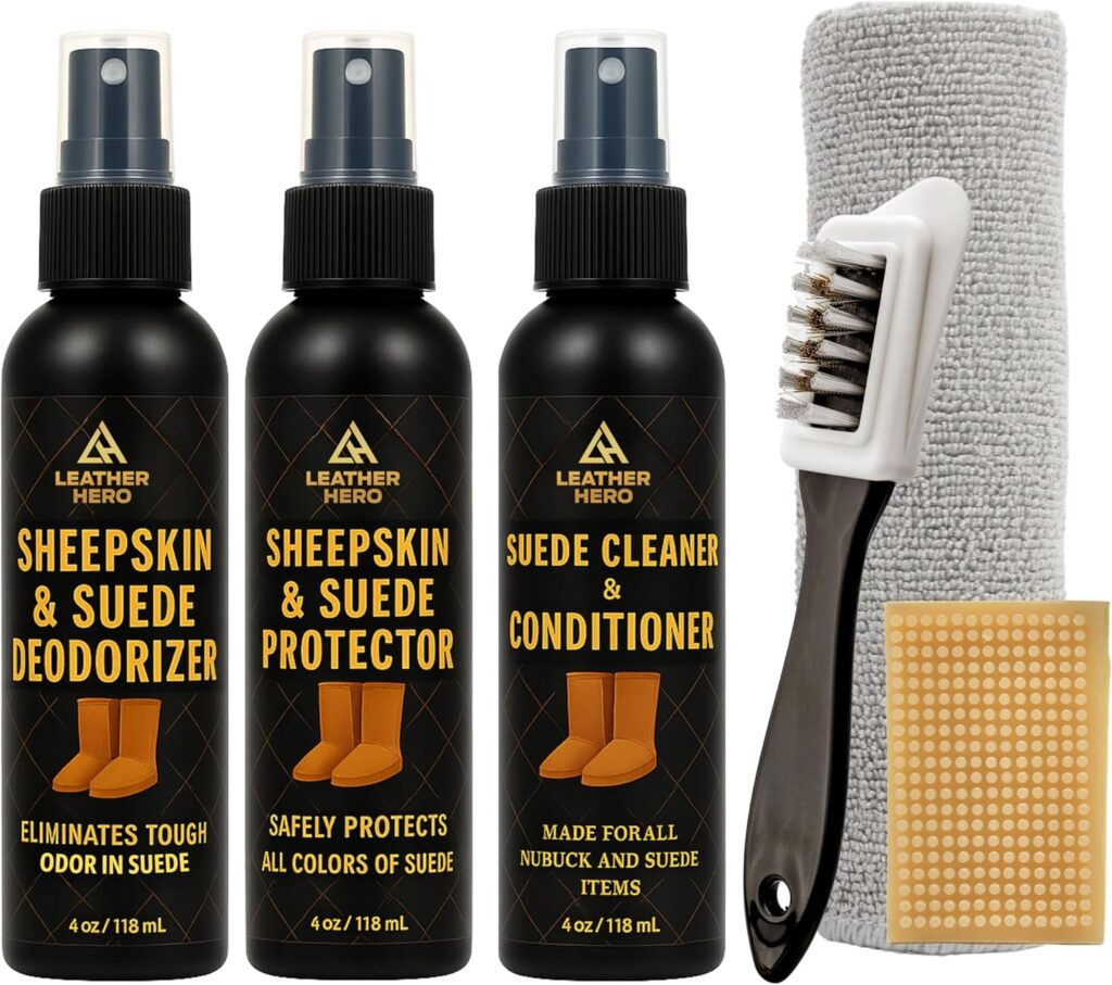 Suede Nubuck Care Kit – Compatible with UGG Boots, Sheepskin Winter Suede – 6-Piece Cleaner Protector Suede Nubuck Care Kit – Compatible with UGG Boots, Sheepskin Winter Suede – 6-Piece Cleaner Protector