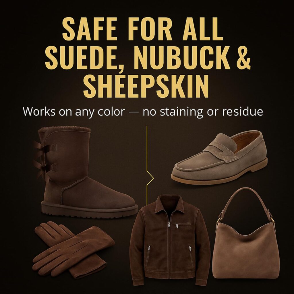 Suede Nubuck Care Kit – Compatible with UGG Boots, Sheepskin Winter Suede – 6-Piece Cleaner Protector Suede Nubuck Care Kit – Compatible with UGG Boots, Sheepskin Winter Suede – 6-Piece Cleaner Protector