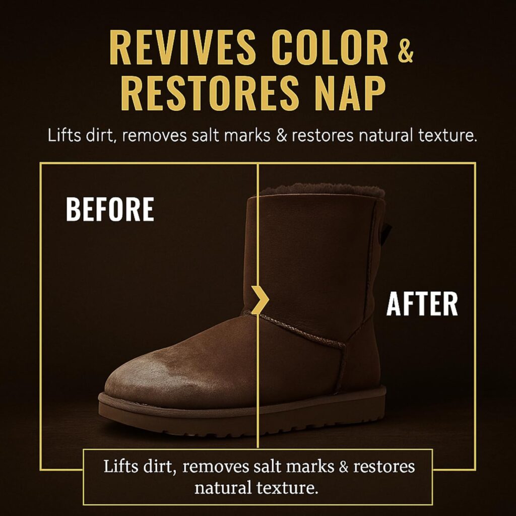 Suede Nubuck Care Kit – Compatible with UGG Boots, Sheepskin Winter Suede – 6-Piece Cleaner Protector Suede Nubuck Care Kit – Compatible with UGG Boots, Sheepskin Winter Suede – 6-Piece Cleaner Protector