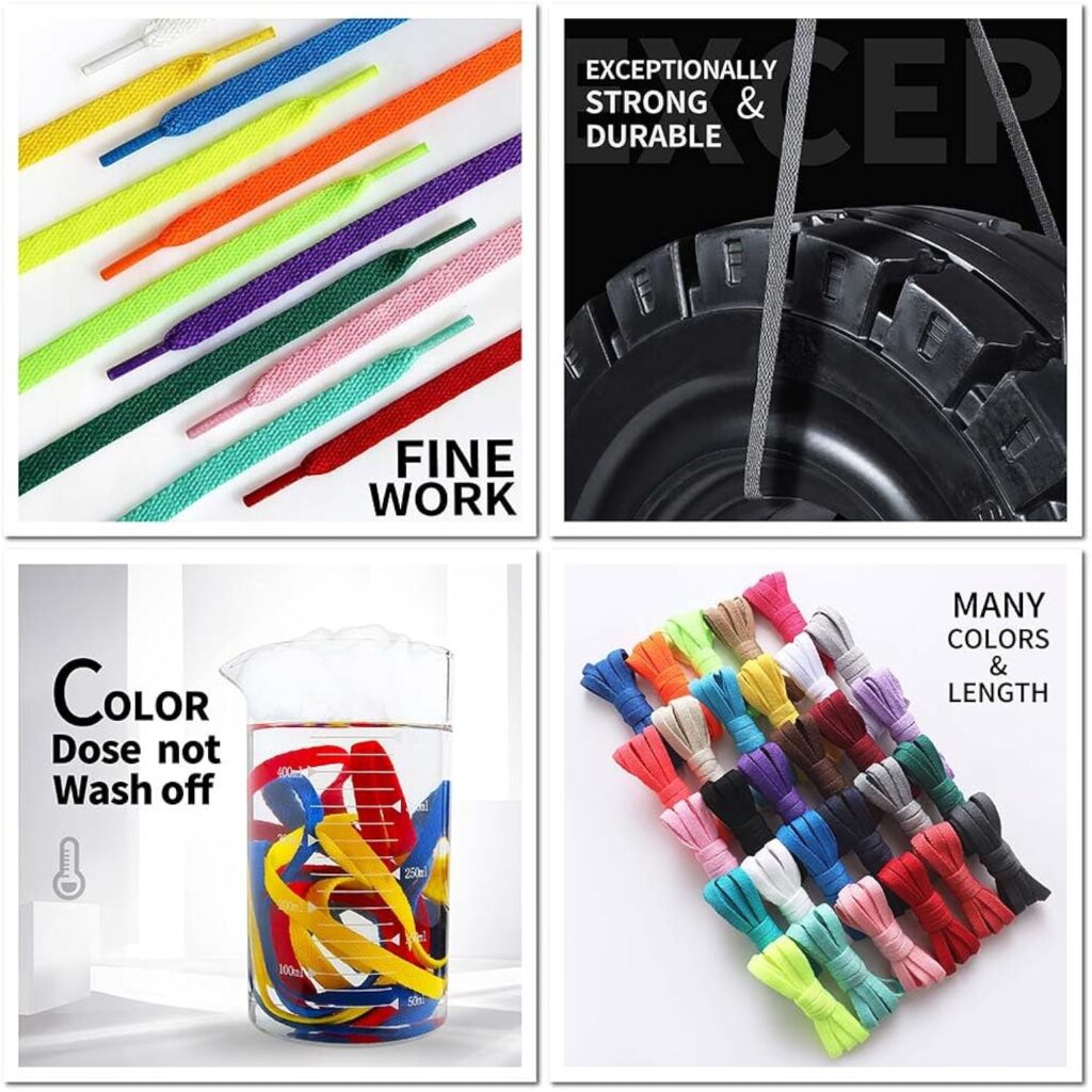 VSUDO 2 Pairs Flat Shoe Laces for Sneakers, Shoe Strings/Shoelaces for Sneakers VSUDO 2 Pairs Flat Shoe Laces for Sneakers, Shoe Strings/Shoelaces for Sneakers