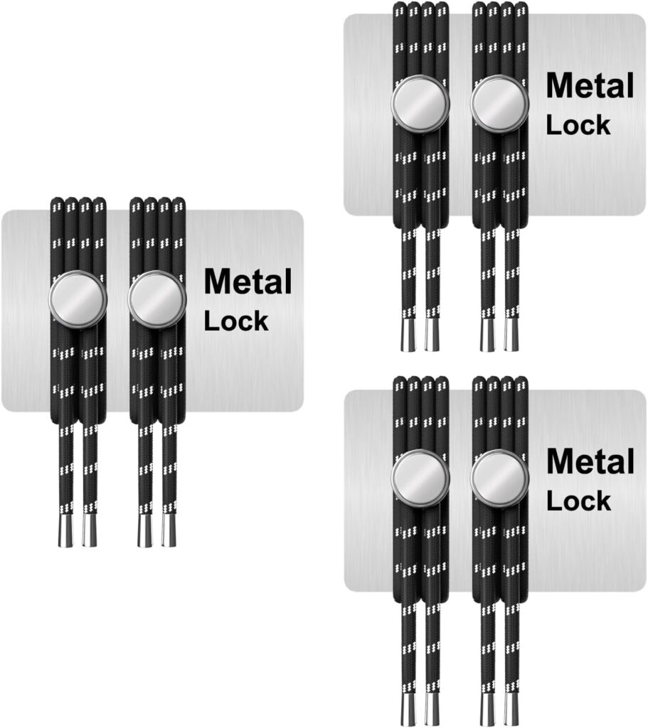 Ahoper Metal Lock - No Tie Shoe Laces for adults, Elastic Shoelaces for sneakers, tieless for kids, Shoe strings, 3 Pairs Ahoper Metal Lock - No Tie Shoe Laces for adults, Elastic Shoelaces for sneakers, tieless for kids, Shoe strings, 3 Pairs