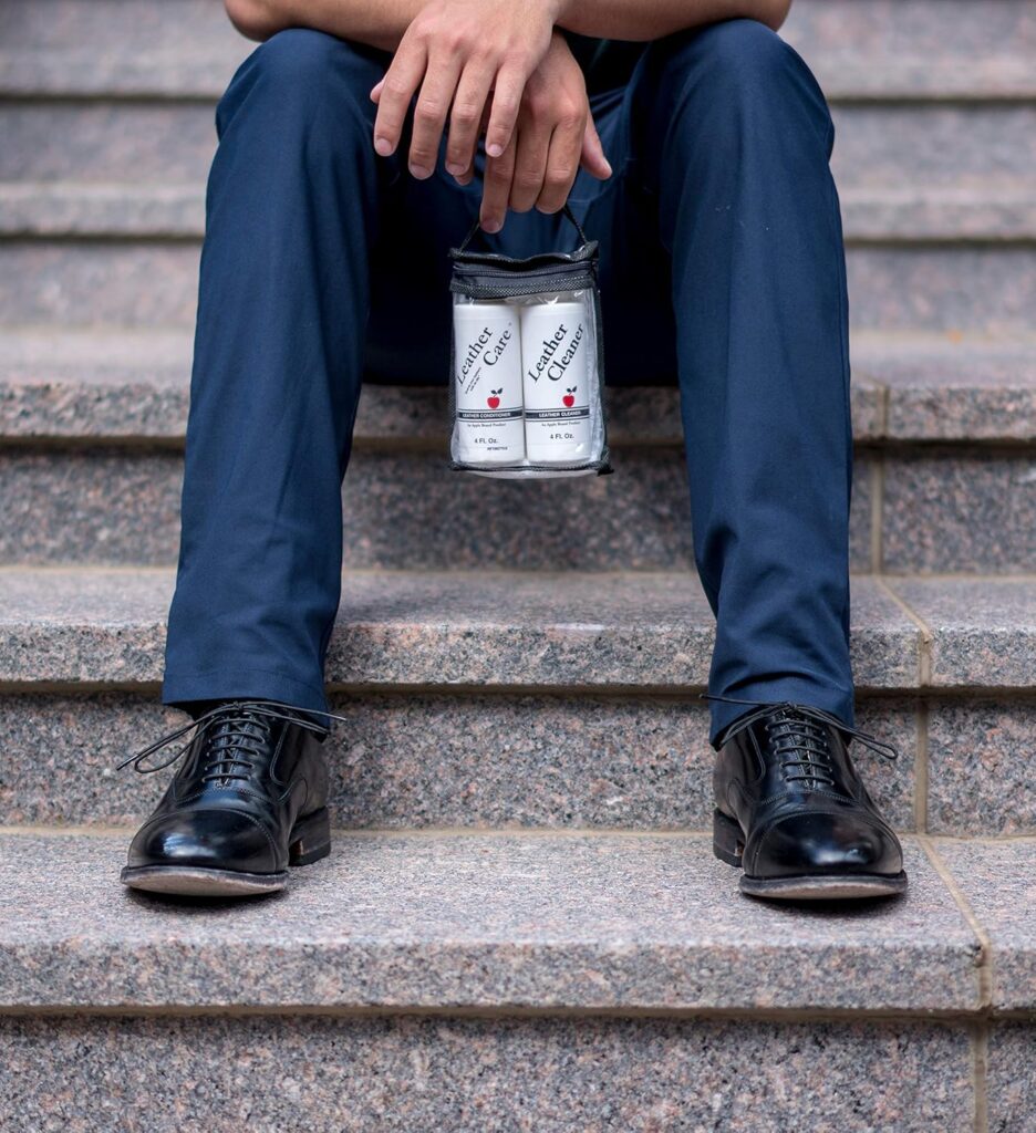 Apple Brand Leather Cleaner Conditioner Kit - for Use On Leather Purses, Handbags, Shoes, Boots Accessories - Safe On Colored and Natural Leather Apple Brand Leather Cleaner Conditioner Kit - for Use On Leather Purses, Handbags, Shoes, Boots Accessories - Safe On Colored and Natural Leather