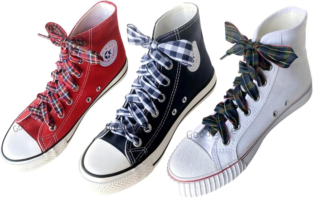 Goodlace 1 Inch Wide Fantastic Flat Checkered Shoelaces Fabric Ribbon Plaid Shoe Laces for Sneaker Sport Shoes 47/55 Inch Goodlace 1 Inch Wide Fantastic Flat Checkered Shoelaces Fabric Ribbon Plaid Shoe Laces for Sneaker Sport Shoes 47/55 Inch