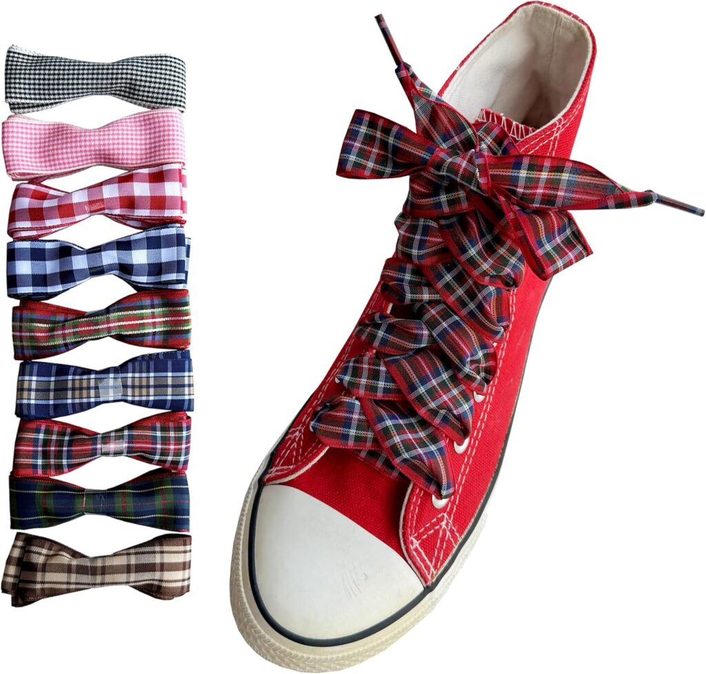 Goodlace 1 Inch Wide Fantastic Flat Checkered Shoelaces Fabric Ribbon Plaid Shoe Laces for Sneaker Sport Shoes 47/55 Inch Goodlace 1 Inch Wide Fantastic Flat Checkered Shoelaces Fabric Ribbon Plaid Shoe Laces for Sneaker Sport Shoes 47/55 Inch