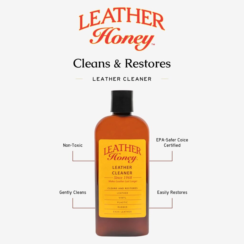 Leather Honey Leather Cleaner: Non-Toxic Leather Care Made in the USA Since 1968. Deep Cleans Leather, Faux Vinyl - Couches, Car Seats, Purses, Tack, Shoes Bags. Safe Any Colors White Leather Leather Honey Leather Cleaner: Non-Toxic Leather Care Made in the USA Since 1968. Deep Cleans Leather, Faux Vinyl - Couches, Car Seats, Purses, Tack, Shoes Bags. Safe Any Colors White Leather