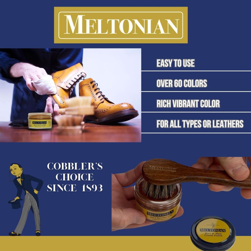 Meltonian Cream Shoe Polish, Boot Polish, Leather Shoe Polish Oil Based with Beeswax, Restores and Protects, Over 60 Colors Meltonian Cream Shoe Polish, Boot Polish, Leather Shoe Polish Oil Based with Beeswax, Restores and Protects, Over 60 Colors