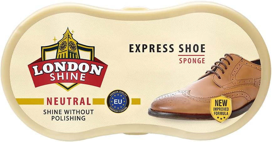 Neutral Shoe Shine Sponge – Express Leather Shoe Polish Sponge for Instant Shine – Mess-Free Applicator for All Leather Colors, Shoes Boots Neutral Shoe Shine Sponge – Express Leather Shoe Polish Sponge for Instant Shine – Mess-Free Applicator for All Leather Colors, Shoes Boots