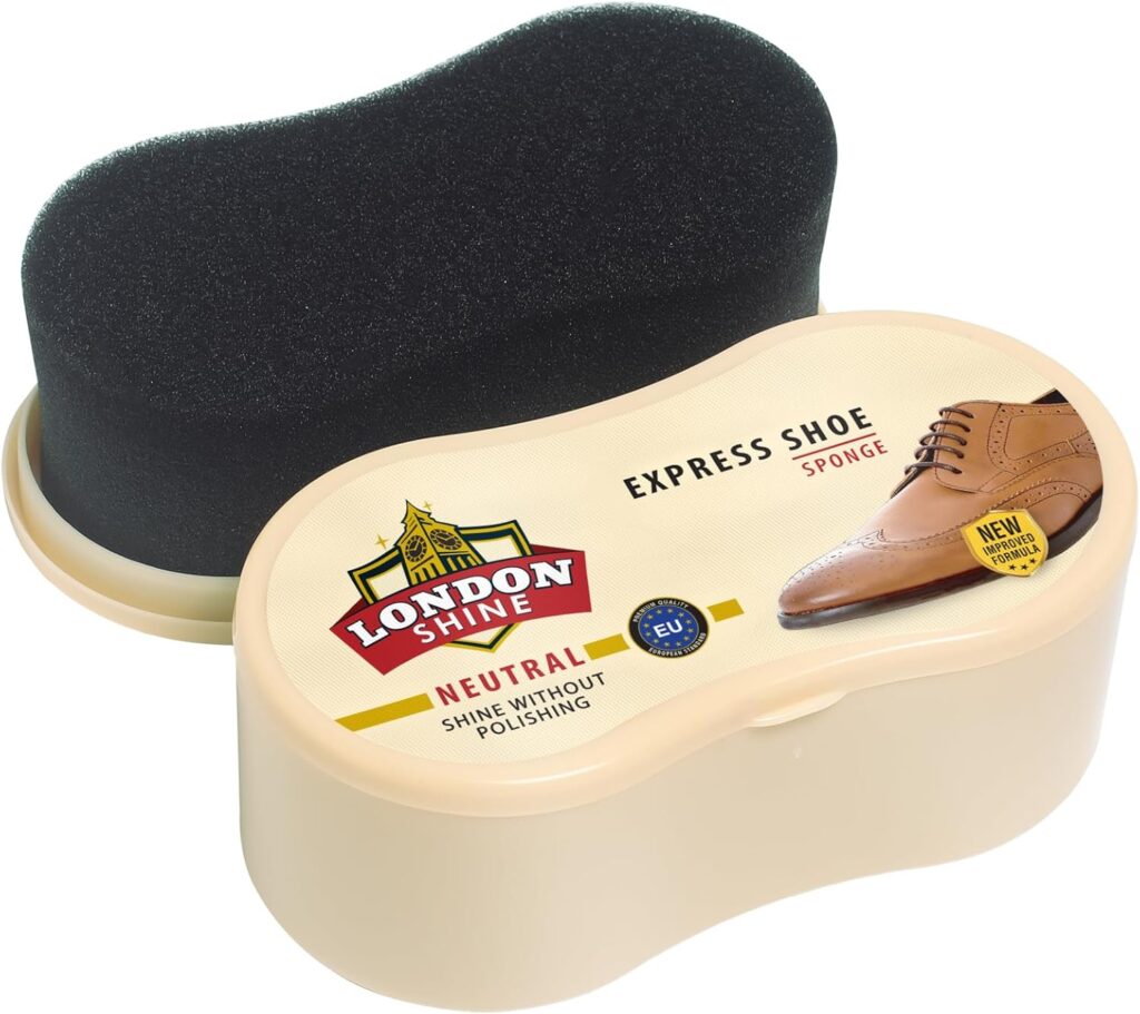 Neutral Shoe Shine Sponge – Express Leather Shoe Polish Sponge for Instant Shine – Mess-Free Applicator for All Leather Colors, Shoes Boots Neutral Shoe Shine Sponge – Express Leather Shoe Polish Sponge for Instant Shine – Mess-Free Applicator for All Leather Colors, Shoes Boots