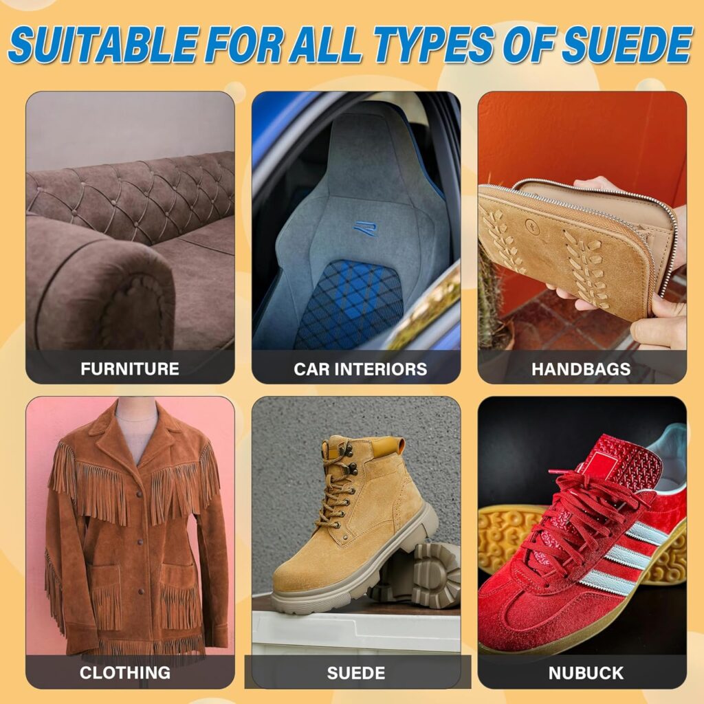 Suede Cleaner Kit – 6.76 Oz Suede Nubuck Shoe Cleaner with Brush Towel – Cleans Restores Shoes, Boots, Jackets, Bags, Purses More Suede Cleaner Kit – 6.76 Oz Suede Nubuck Shoe Cleaner with Brush Towel – Cleans Restores Shoes, Boots, Jackets, Bags, Purses More