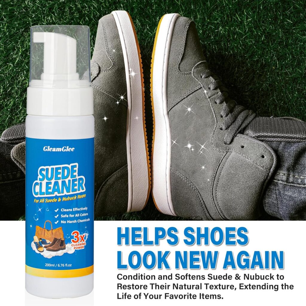 Suede Cleaner Kit – 6.76 Oz Suede Nubuck Shoe Cleaner with Brush Towel – Cleans Restores Shoes, Boots, Jackets, Bags, Purses More Suede Cleaner Kit – 6.76 Oz Suede Nubuck Shoe Cleaner with Brush Towel – Cleans Restores Shoes, Boots, Jackets, Bags, Purses More