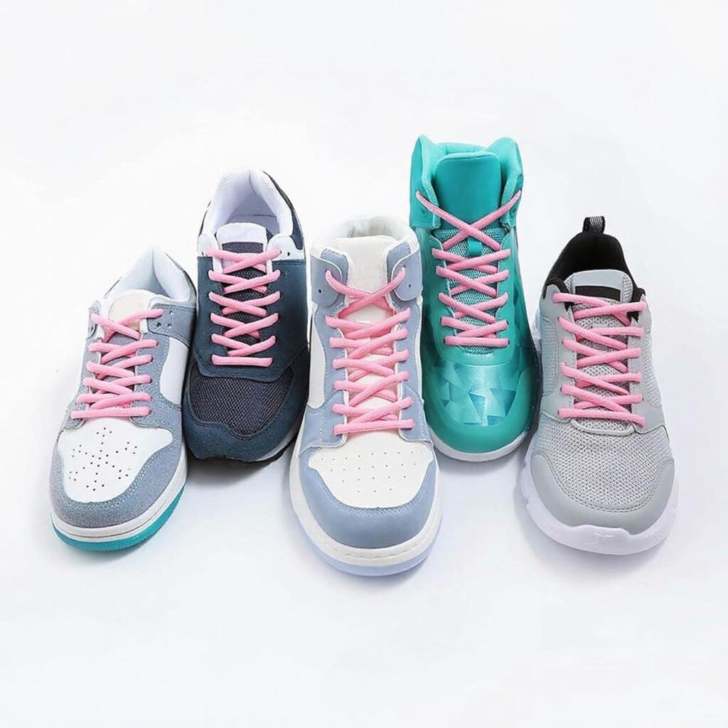 VSUDO 2 Pairs Oval Shoe Laces for Sneakers, Basketball Baseball Shoelace, Athletic Sport Trainers Shoestrings VSUDO 2 Pairs Oval Shoe Laces for Sneakers, Basketball Baseball Shoelace, Athletic Sport Trainers Shoestrings