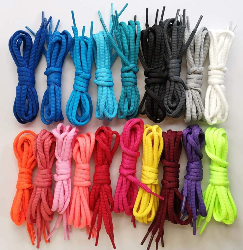 VSUDO 2 Pairs Oval Shoe Laces for Sneakers, Basketball Baseball Shoelace, Athletic Sport Trainers Shoestrings VSUDO 2 Pairs Oval Shoe Laces for Sneakers, Basketball Baseball Shoelace, Athletic Sport Trainers Shoestrings