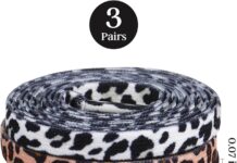 Amosfun 3 Pairs Flat Shoelaces for Sneakers, Leopard Zebra Cow Pattern Shoe Laces, Polyester Lace-Up Replacement for Casual Shoes and Boots